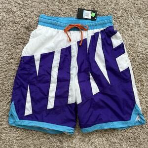 NWT $50 Nike Throwback Retro Spell Out Athletic Shorts Loose Baggy Men’s Size M
